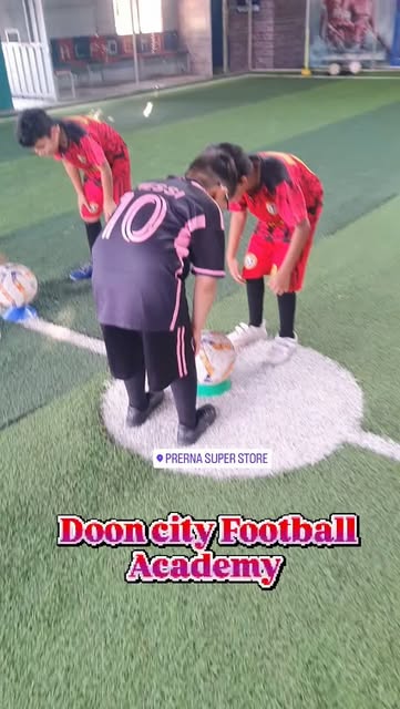 Young players practising together indoors